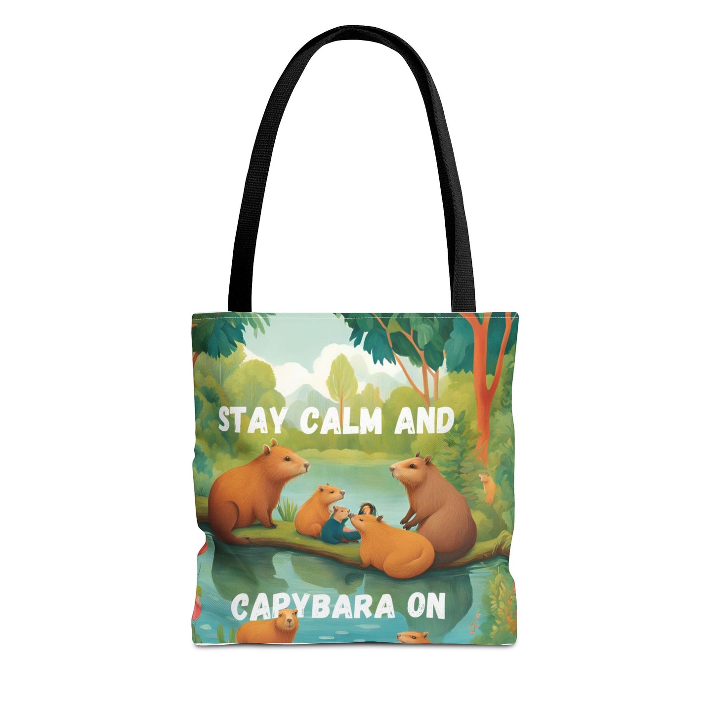 Stay Calm and Capybara On Tote Bag