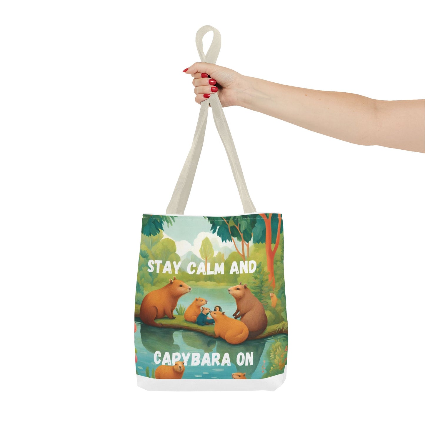 Stay Calm and Capybara On Tote Bag