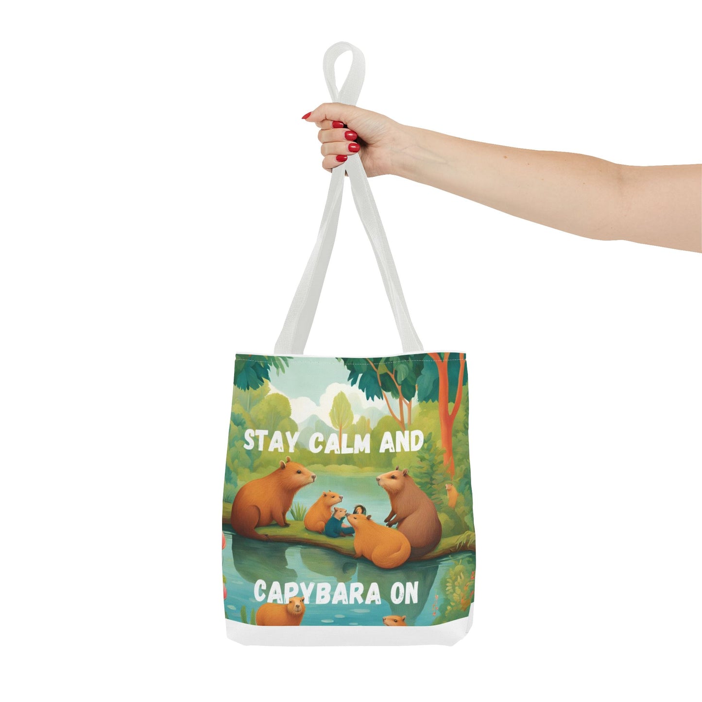 Stay Calm and Capybara On Tote Bag