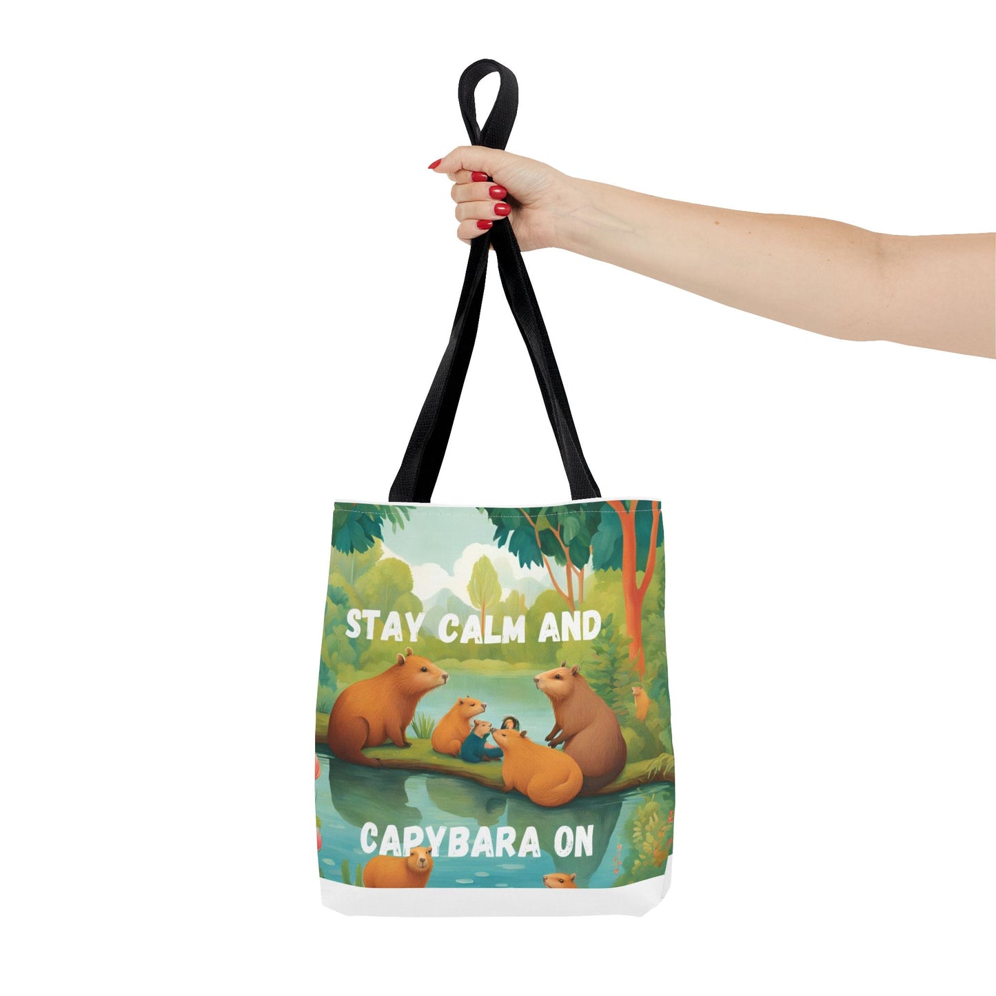 Stay Calm and Capybara On Tote Bag