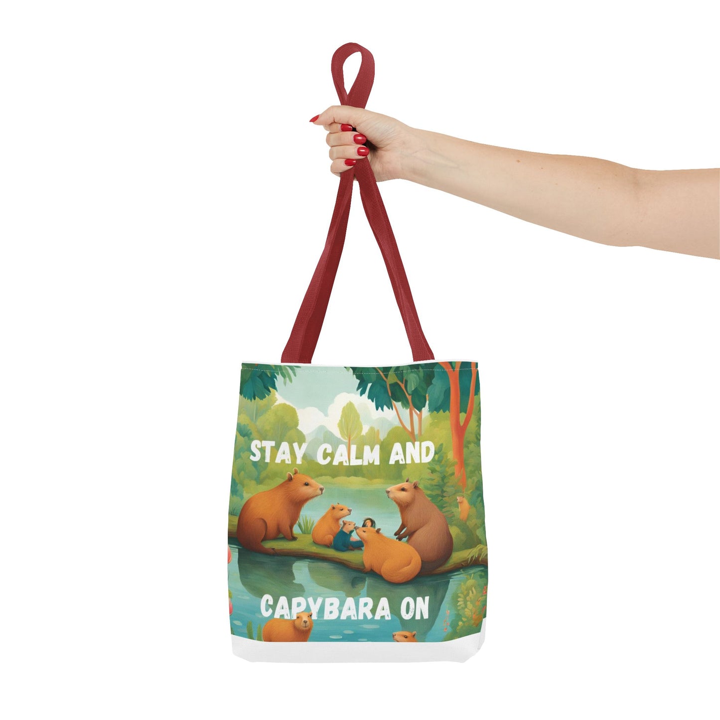Stay Calm and Capybara On Tote Bag