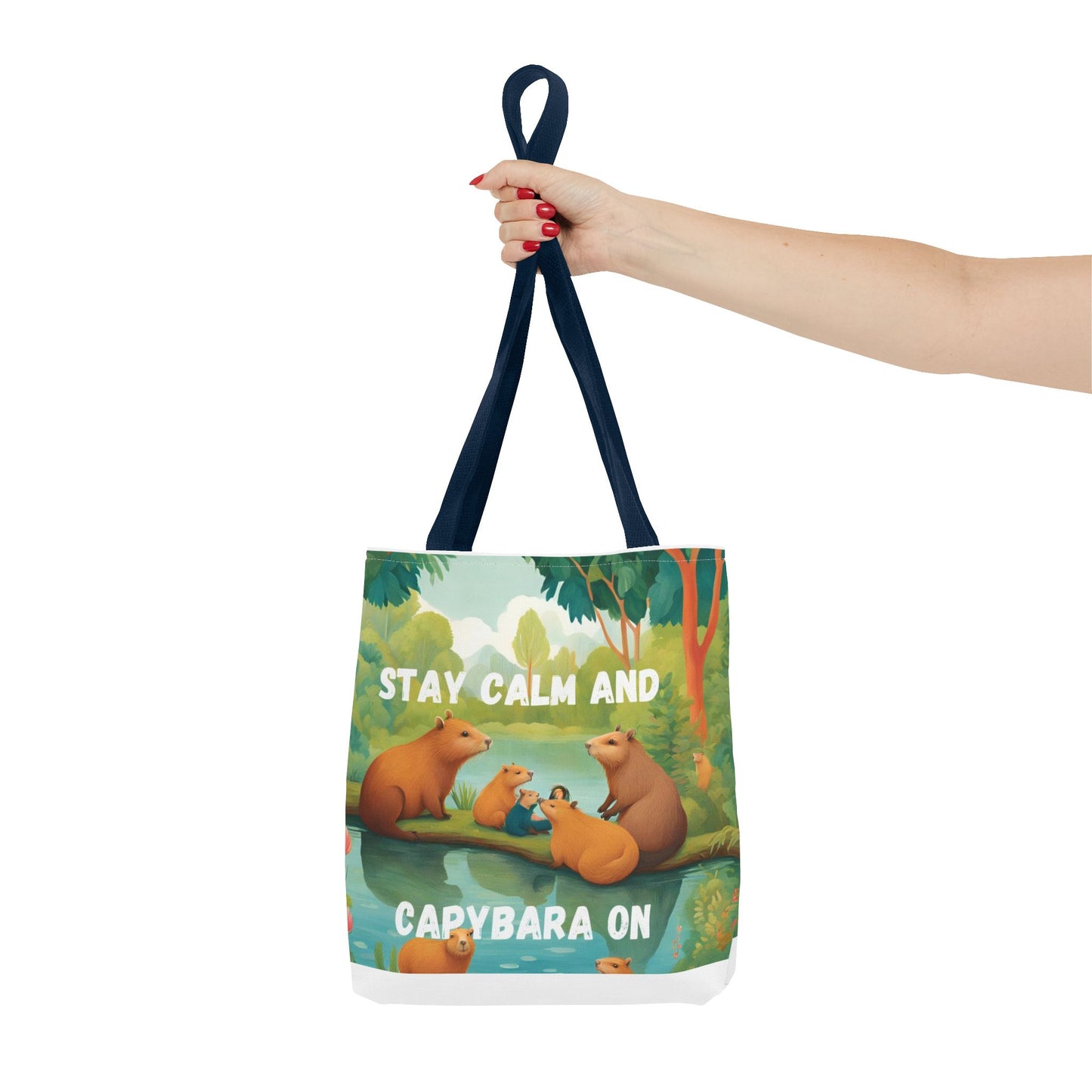 Stay Calm and Capybara On Tote Bag