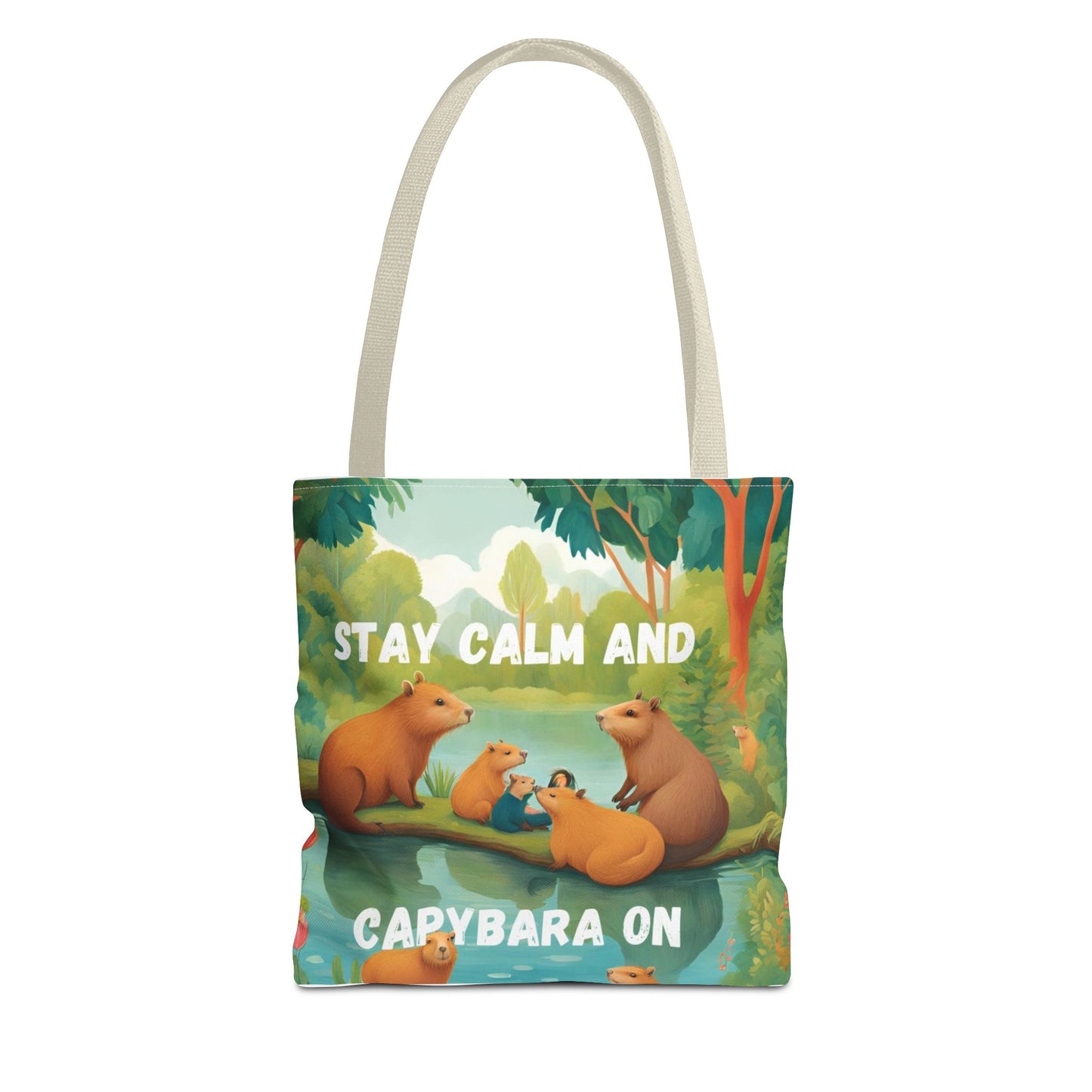Stay Calm and Capybara On Tote Bag