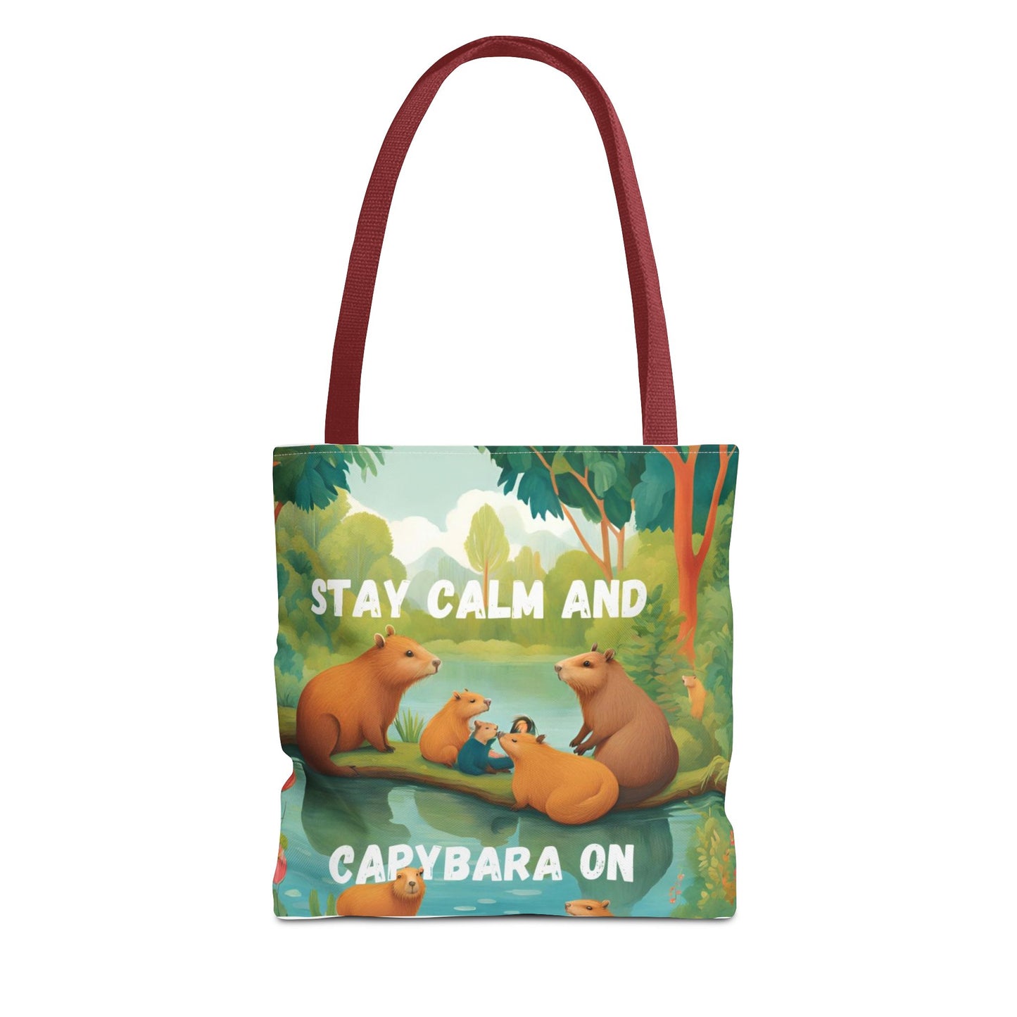 Stay Calm and Capybara On Tote Bag
