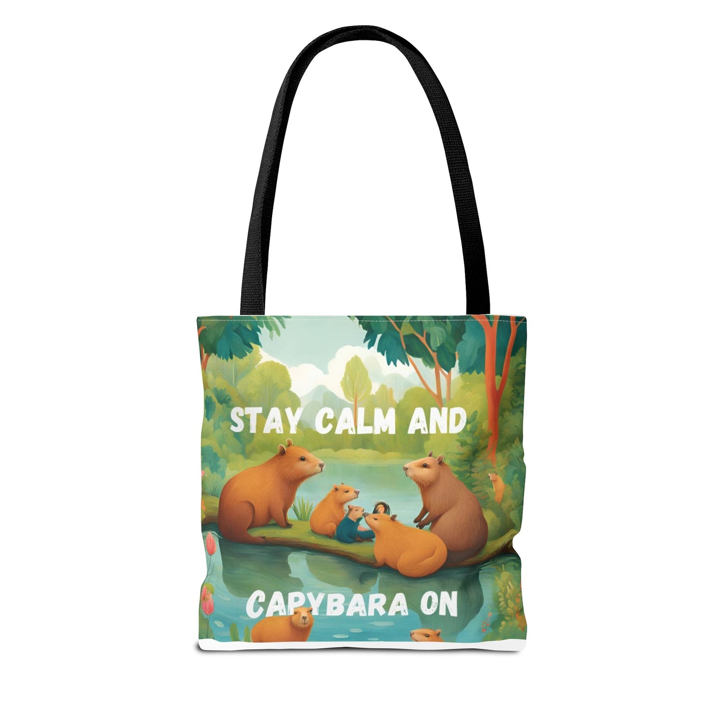 Stay Calm and Capybara On Tote Bag