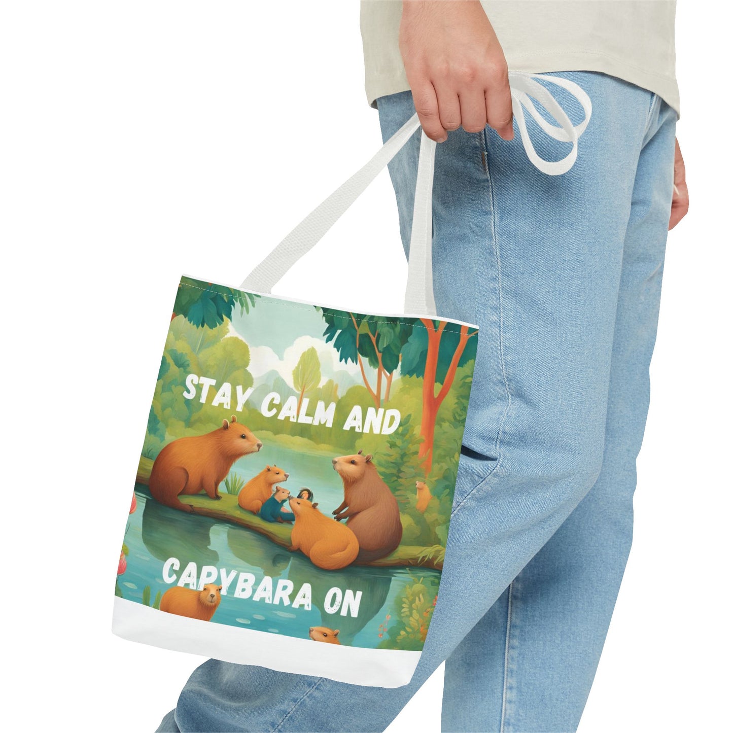 Stay Calm and Capybara On Tote Bag