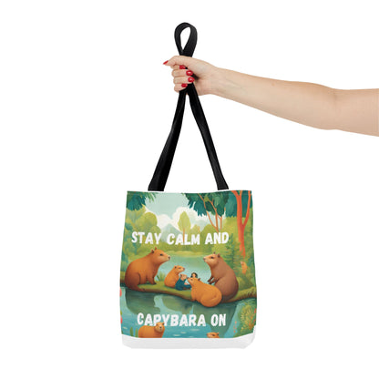 Stay Calm and Capybara On Tote Bag