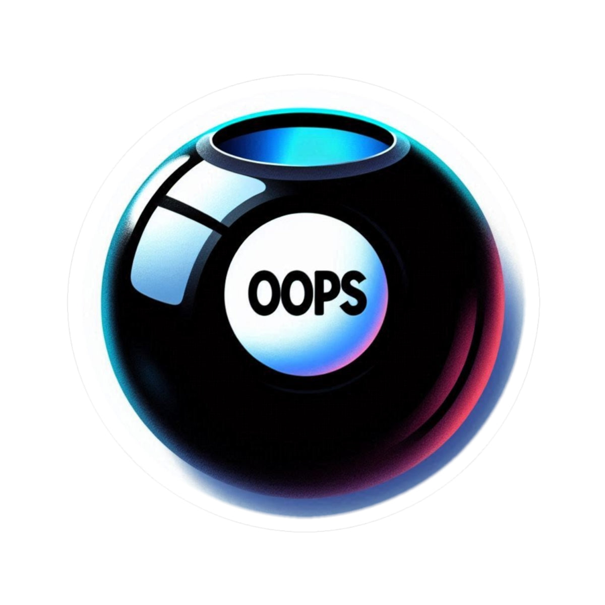 Colorful OOPS Magic 8 Ball Kiss-Cut Stickers