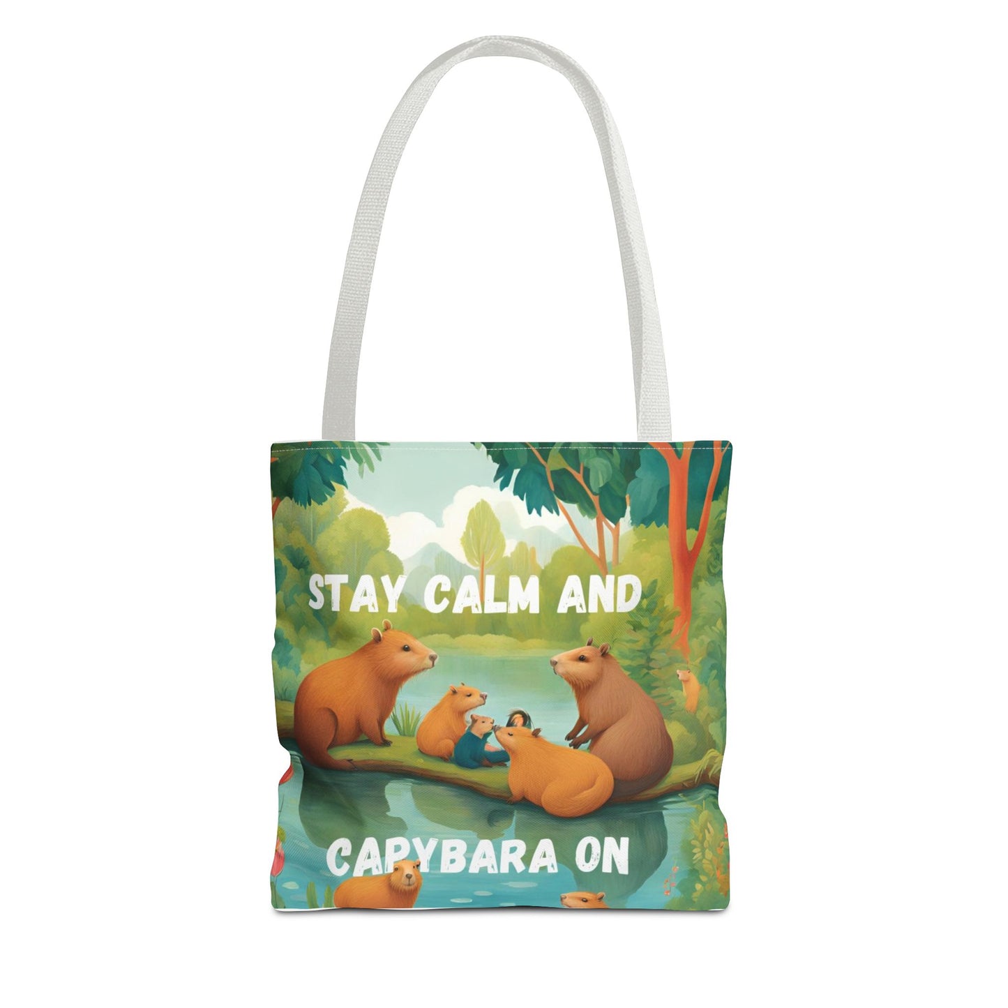 Stay Calm and Capybara On Tote Bag