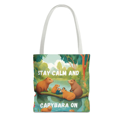Stay Calm and Capybara On Tote Bag