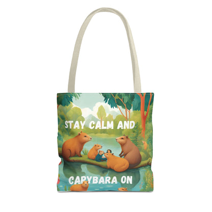 Stay Calm and Capybara On Tote Bag