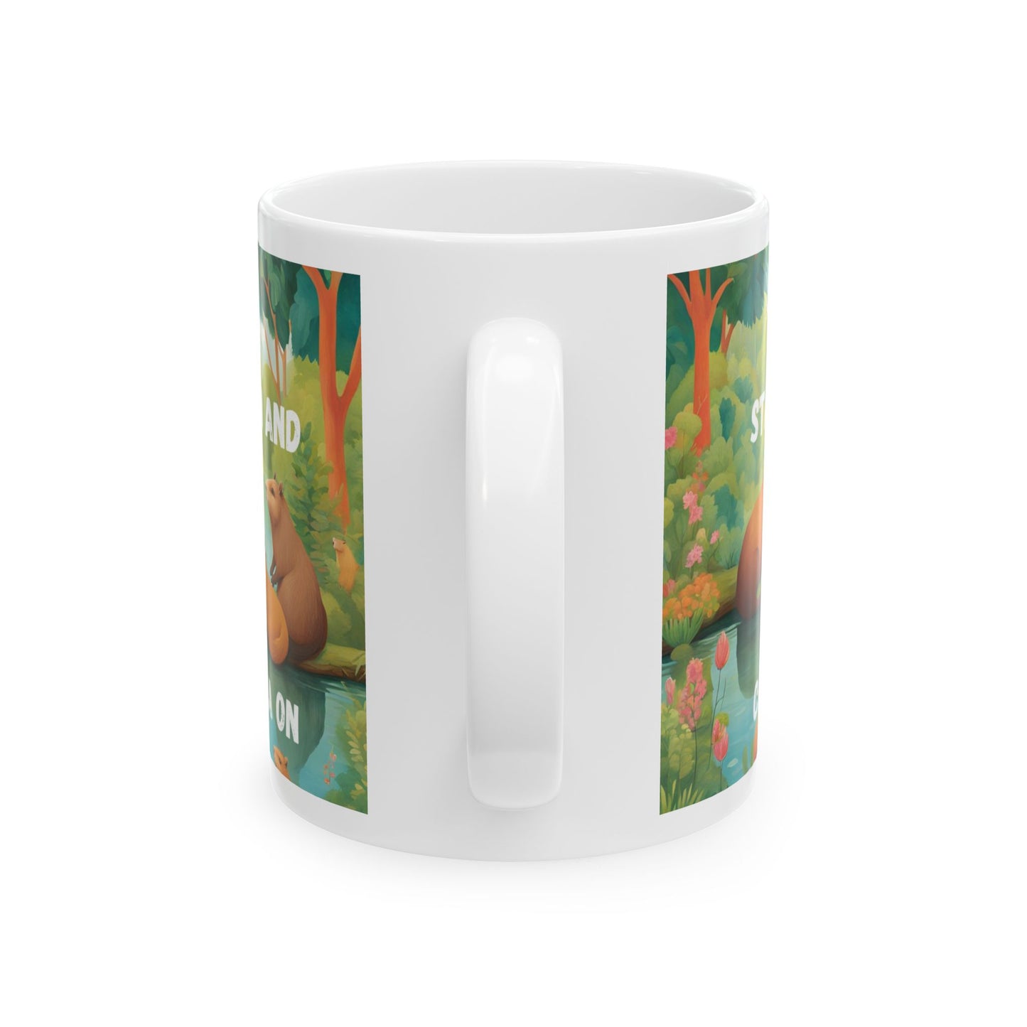 Stay Calm and Capybara On Ceramic Mug (11oz, 15oz)